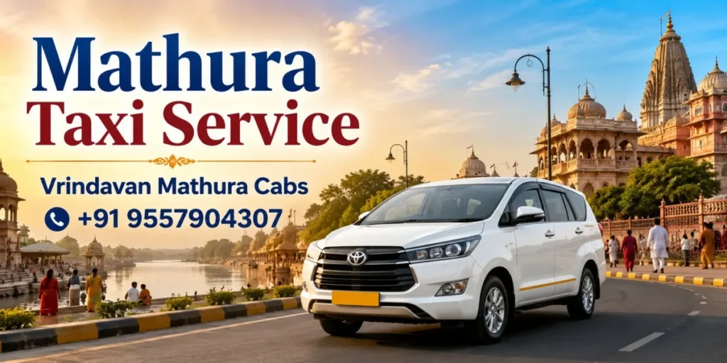 Mathura taxi service by Vrindavan Mathura Cabs for comfortable local sightseeing in Mathura and Vrindavan.